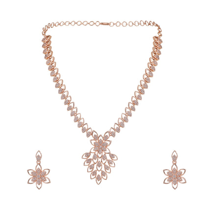 Opal Touch - Elegant Rose Necklace -