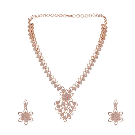 Opal Touch - Elegant Rose Necklace -