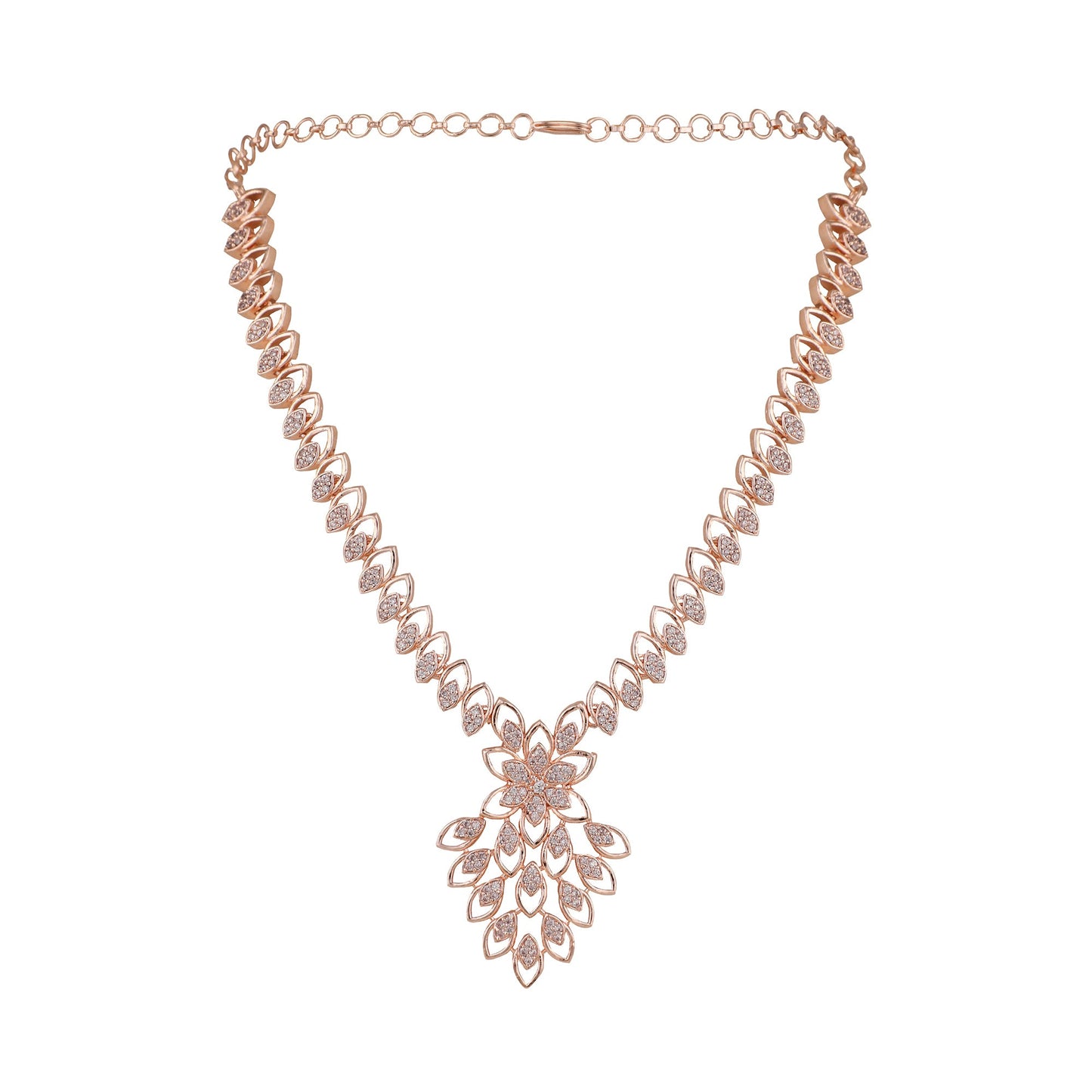 Opal Touch - Elegant Rose Necklace -