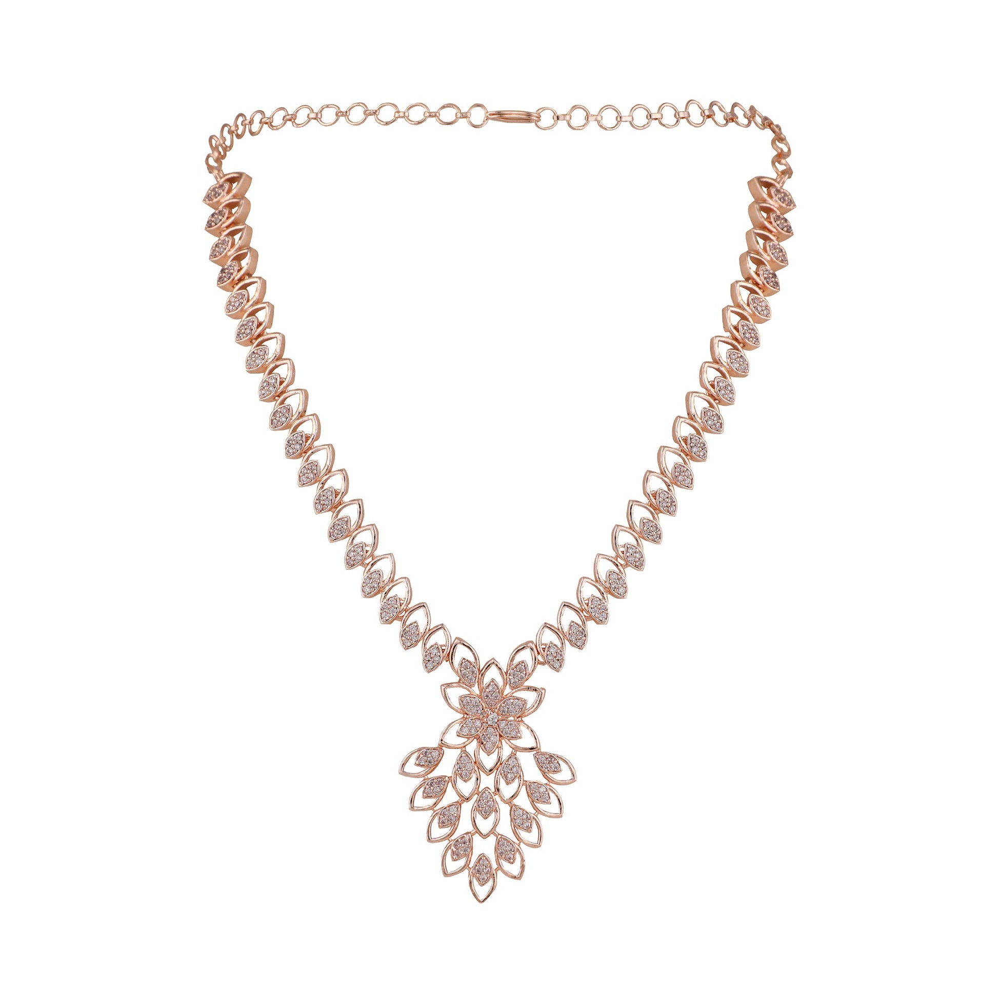 Opal Touch - Elegant Rose Necklace -