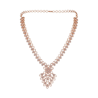 Opal Touch - Elegant Rose Necklace -