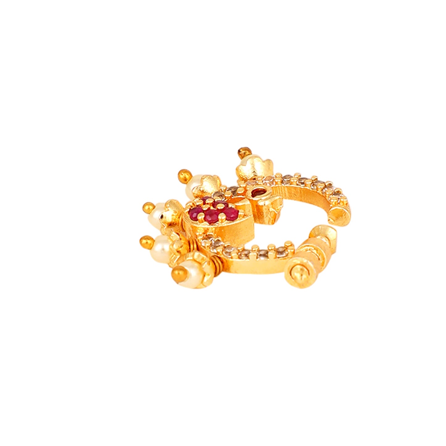 Opal Touch - Elegant Ruby Nose Pin - Nose pin