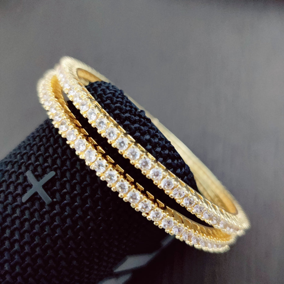 Opal Touch - Elegant White Bangles (Pack of 2) - Bangles