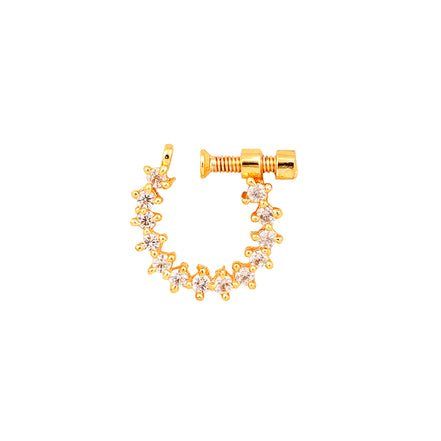 Opal Touch - Elegant White Gold CZ Nose Pin | AAA-Grade Cubic Zirconia - Nose pin