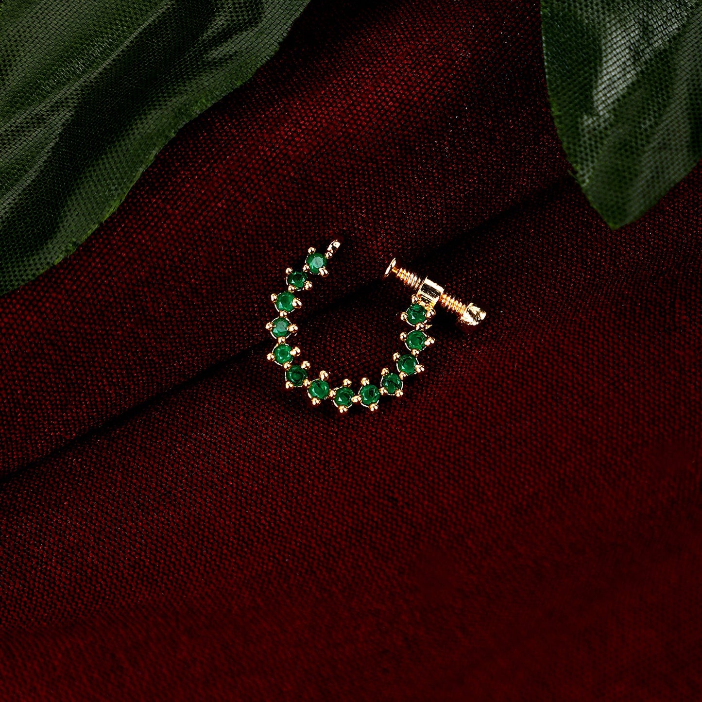 Opal Touch - Elegant White Gold CZ Nose Pin | AAA-Grade Cubic Zirconia - Nose pin