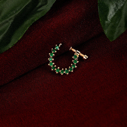 Opal Touch - Elegant White Gold CZ Nose Pin | AAA-Grade Cubic Zirconia - Nose pin