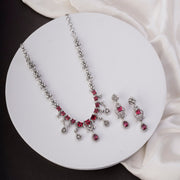 Necklace - Elysian Spark Rhodium Plated Necklace - Opal Touch