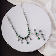 Necklace - Elysian Spark Rhodium Plated Necklace - Opal Touch