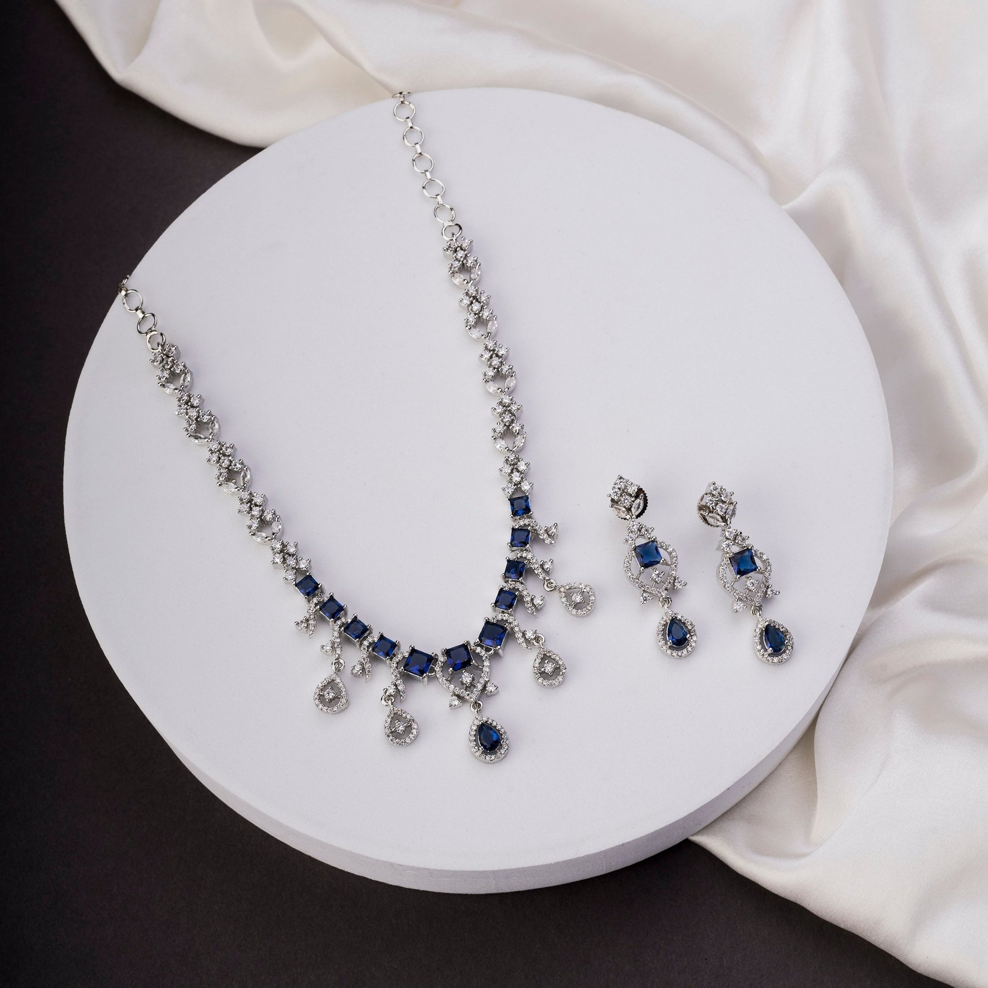 Necklace - Elysian Spark Rhodium Plated Necklace - Opal Touch