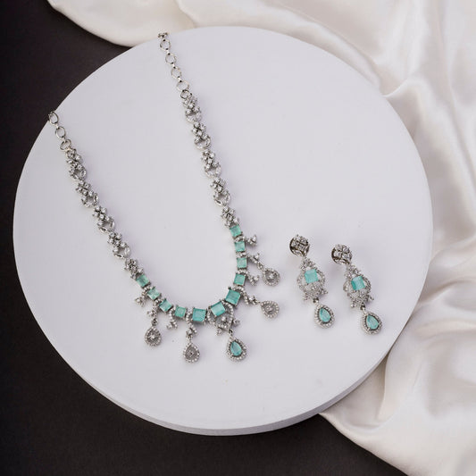 Necklace - Elysian Spark Rhodium Plated Necklace - Opal Touch