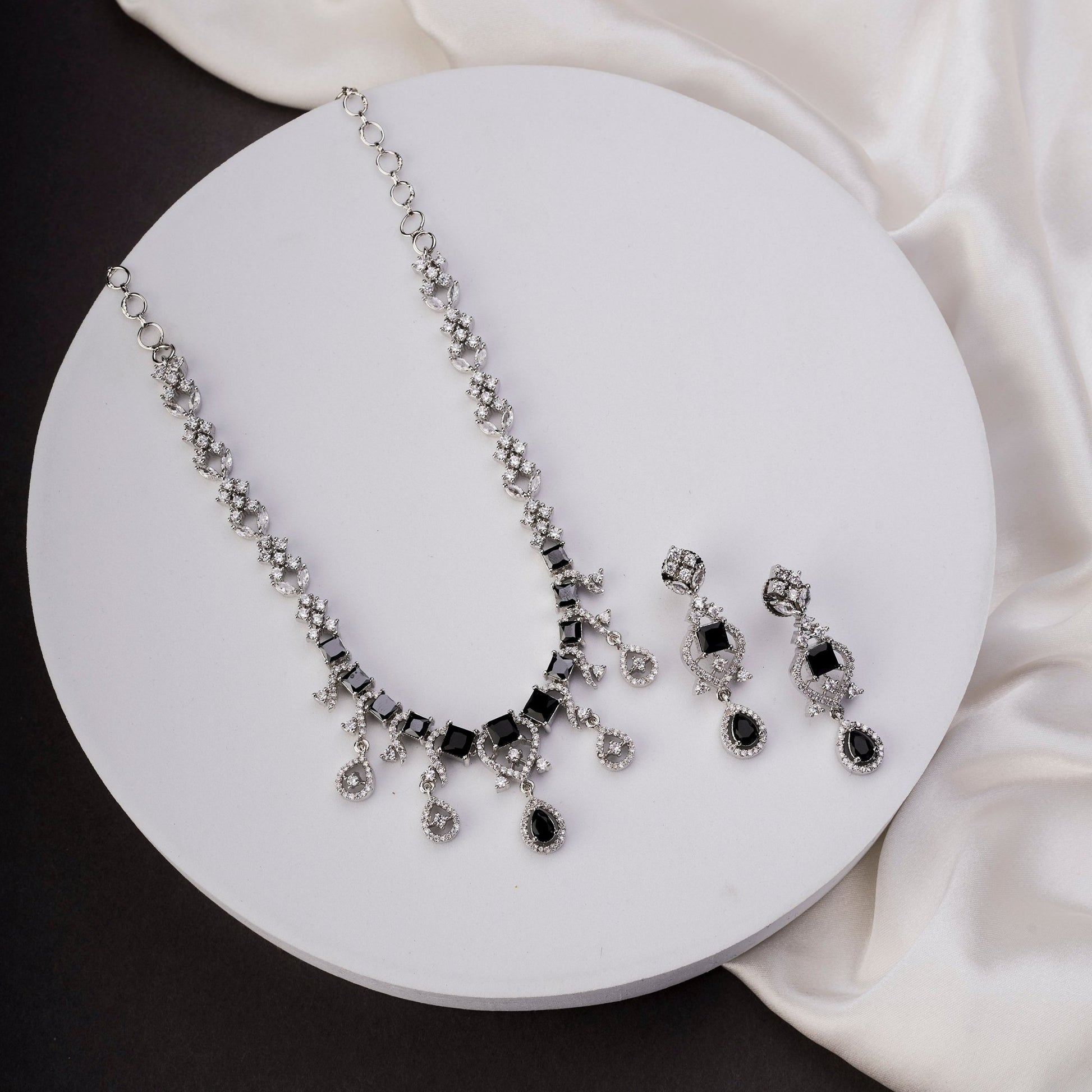 Necklace - Elysian Spark Rhodium Plated Necklace - Opal Touch