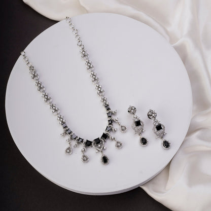 Necklace - Elysian Spark Rhodium Plated Necklace - Opal Touch