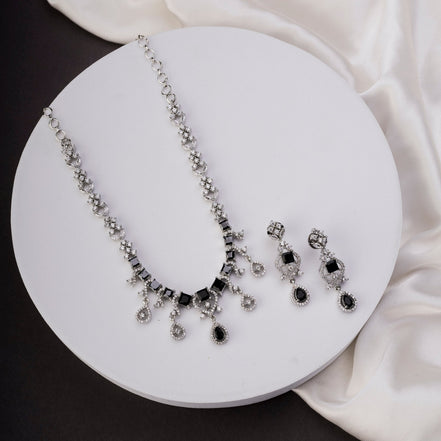 Necklace - Elysian Spark Rhodium Plated Necklace - Opal Touch