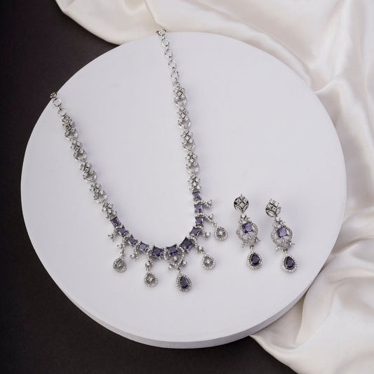 Necklace - Elysian Spark Rhodium Plated Necklace - Opal Touch