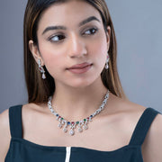 Necklace - Elysian Spark Rhodium Plated Necklace - Opal Touch