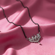 Embellished Rhodium Plated Twin Peacock Mangalsutra - Opal Touch
