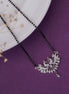Mangalsutra - Embellished Rhodium Plated Twin Peacock Mangalsutra - Opal Touch