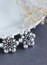 Studs - Embrace Contemporary Black Plated Studs - Opal Touch