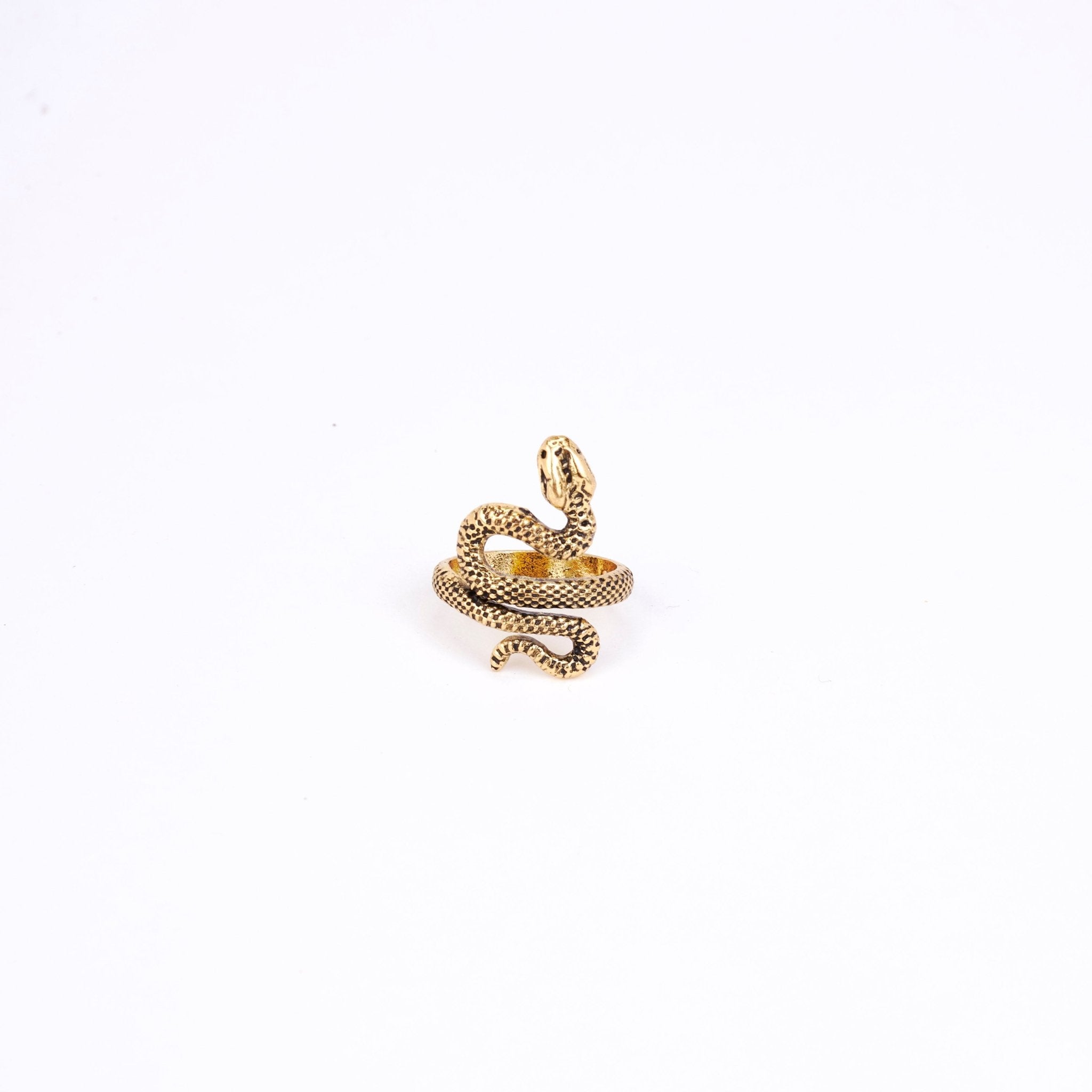 Rings - Embraced Gold Plated Viper Ring - Opal Touch