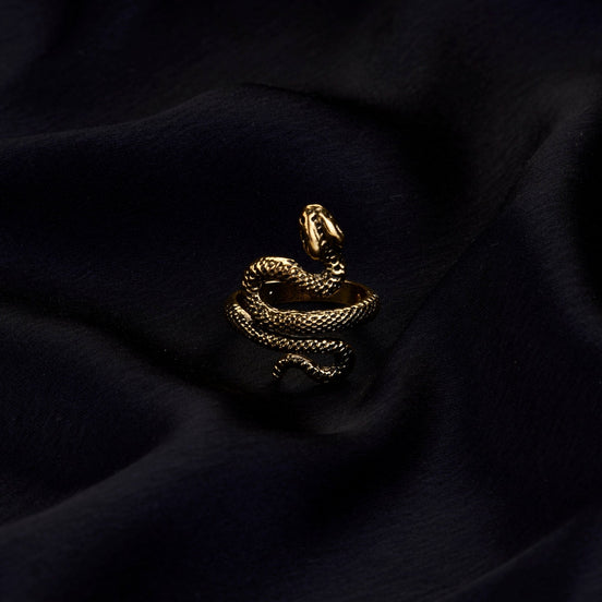 Rings - Embraced Gold Plated Viper Ring - Opal Touch