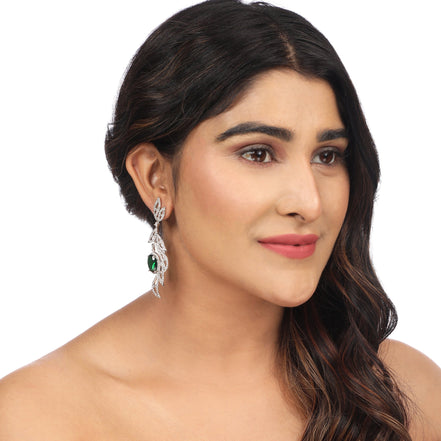Opal Touch - Emerald Dangle Earrings - Earrings