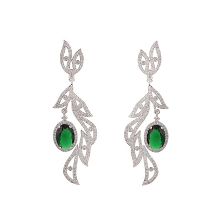 Opal Touch - Emerald Dangle Earrings - Earrings