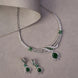 Necklace - Emerald Elegance Floral Rhodium Plated Necklace Set - Opal Touch