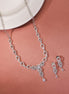 Necklace - Emerald Enlace Rhodium Plated Necklace - Opal Touch