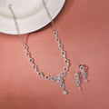 Necklace - Emerald Enlace Rhodium Plated Necklace - Opal Touch