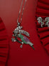 Emerald Ruby Parrot Gold Plated Locket Set - Opal Touch