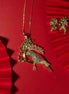 Emerald Ruby Parrot Gold Plated Locket Set - Opal Touch