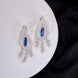 Earrings - Emerald Teardrop Rhodium Plated Dangles - Opal Touch