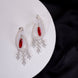 Earrings - Emerald Teardrop Rhodium Plated Dangles - Opal Touch