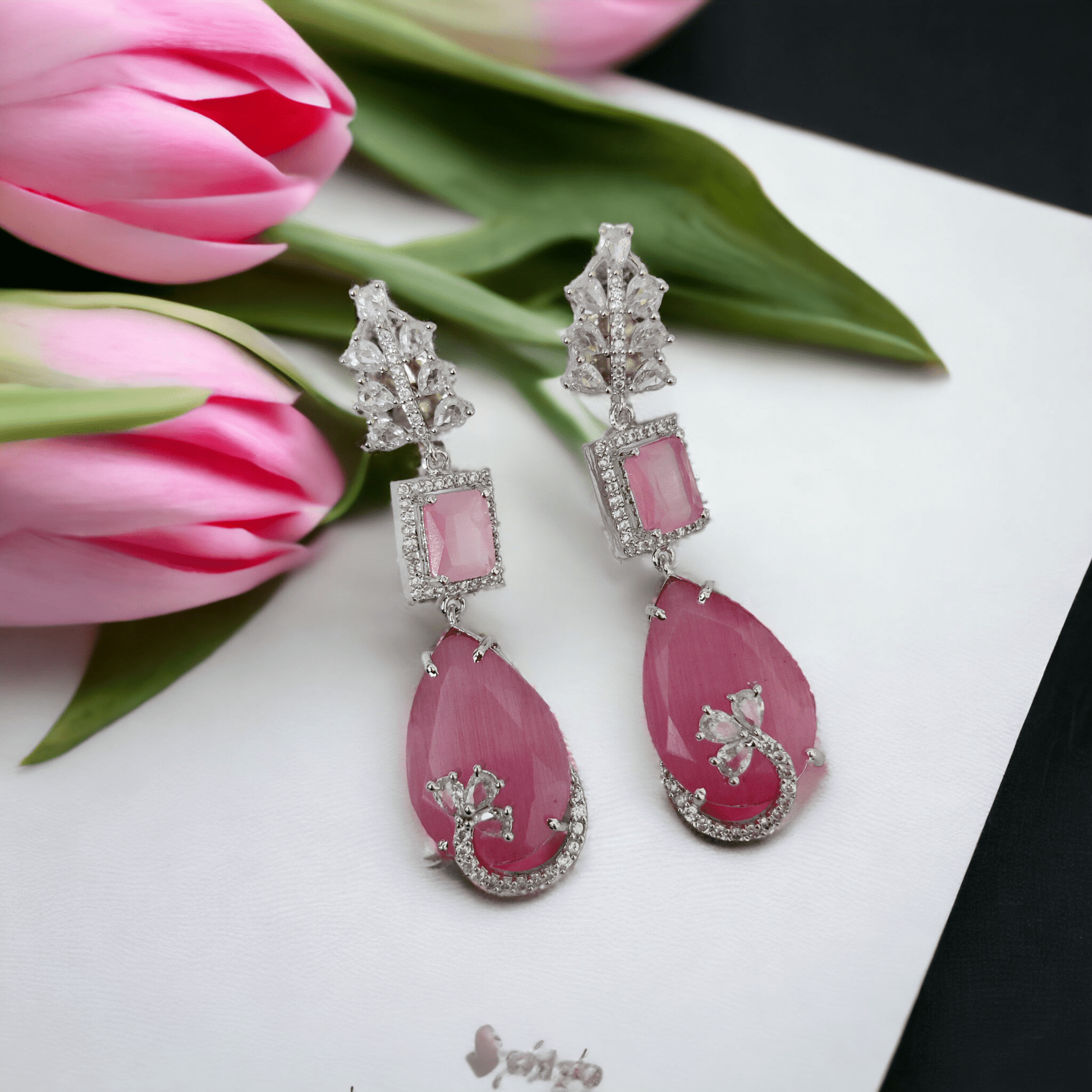 Opal Touch - Emerald Whispers Earrings - Earrings