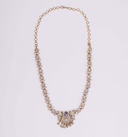 Necklace - Enchanted Butterfly Mehendi Plated Necklace Set - Opal Touch