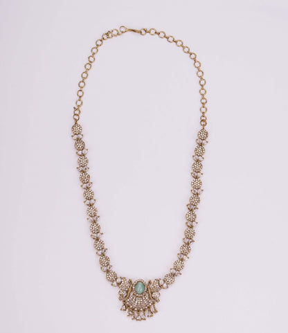 Necklace - Enchanted Butterfly Mehendi Plated Necklace Set - Opal Touch