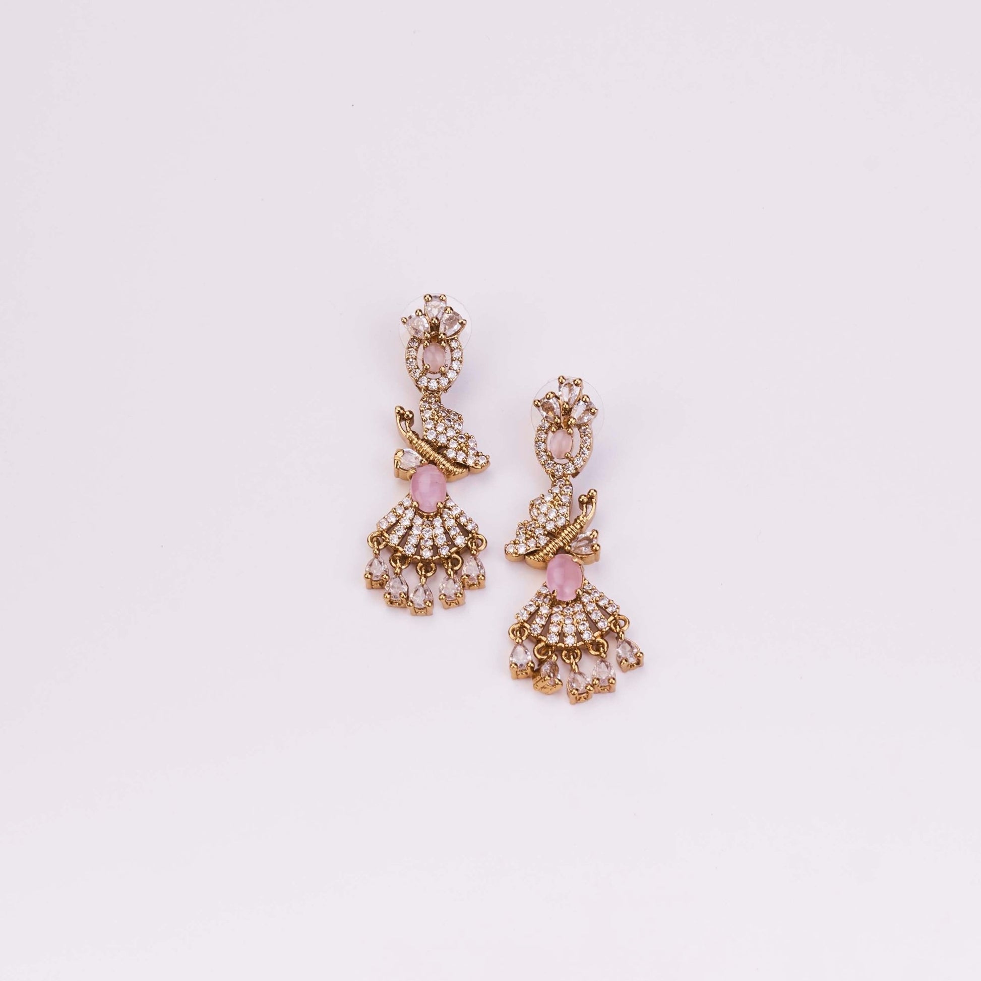 Necklace - Enchanted Butterfly Mehendi Plated Necklace Set - Opal Touch