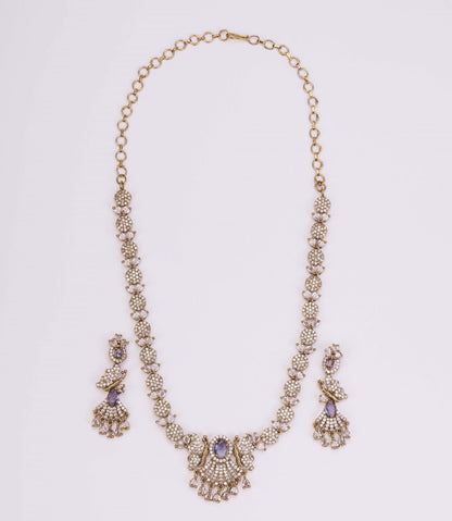 Necklace - Enchanted Butterfly Mehendi Plated Necklace Set - Opal Touch