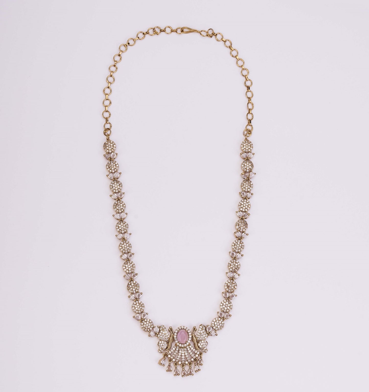 Necklace - Enchanted Butterfly Mehendi Plated Necklace Set - Opal Touch