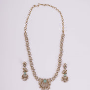 Necklace - Enchanted Butterfly Mehendi Plated Necklace Set - Opal Touch