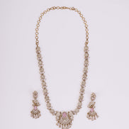 Necklace - Enchanted Butterfly Mehendi Plated Necklace Set - Opal Touch