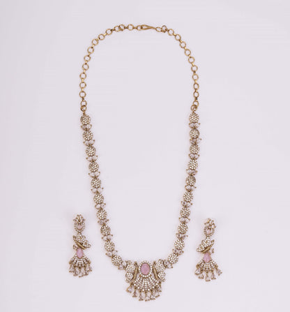 Necklace - Enchanted Butterfly Mehendi Plated Necklace Set - Opal Touch