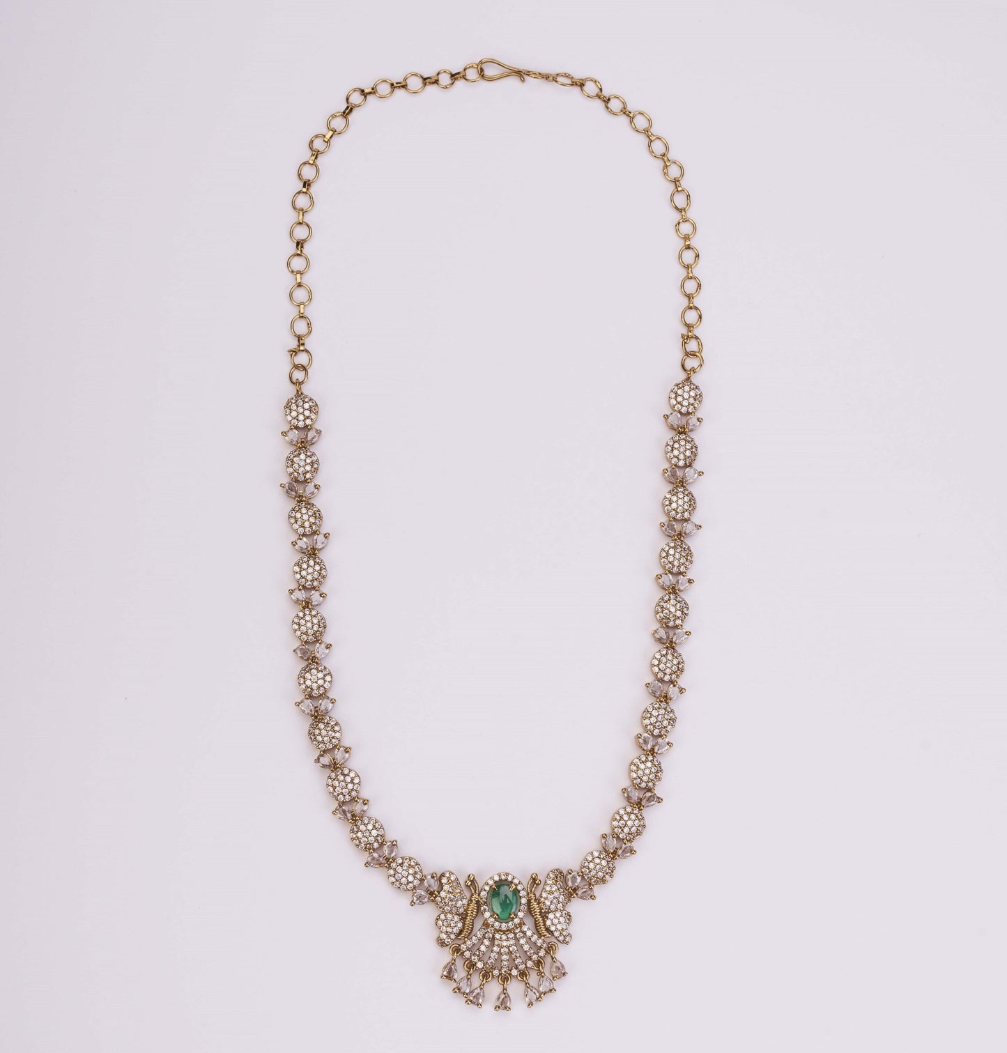 Necklace - Enchanted Butterfly Mehendi Plated Necklace Set - Opal Touch