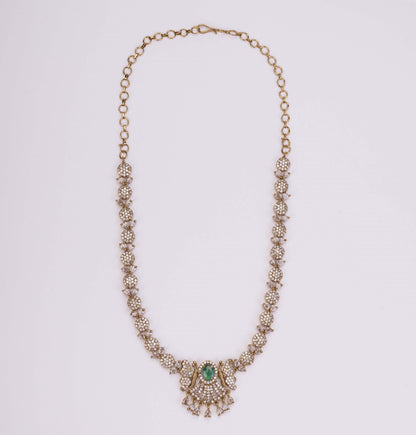 Necklace - Enchanted Butterfly Mehendi Plated Necklace Set - Opal Touch