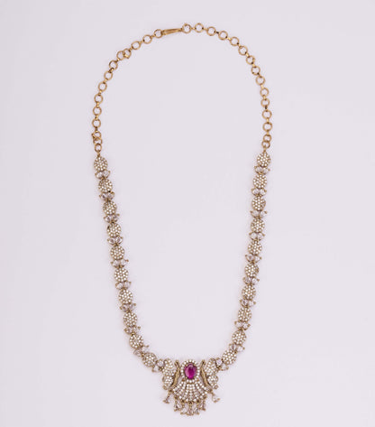 Necklace - Enchanted Butterfly Mehendi Plated Necklace Set - Opal Touch