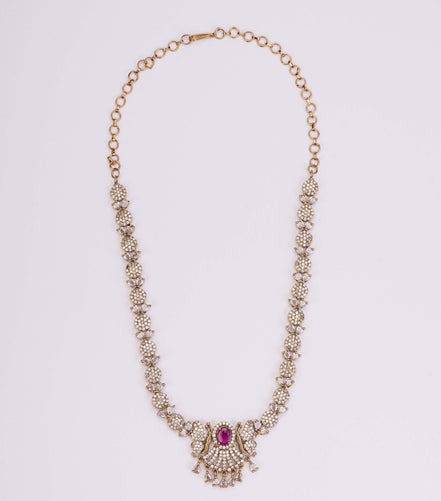 Necklace - Enchanted Butterfly Mehendi Plated Necklace Set - Opal Touch