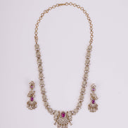 Necklace - Enchanted Butterfly Mehendi Plated Necklace Set - Opal Touch