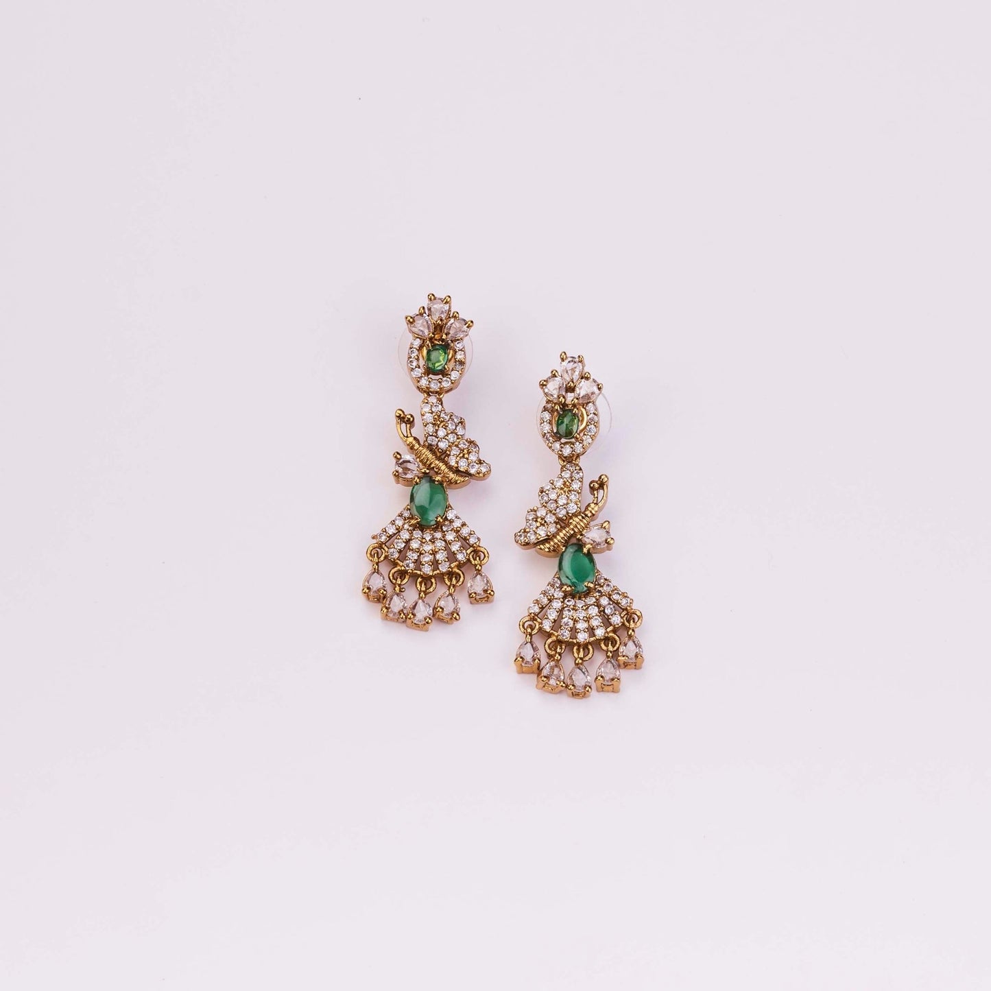 Necklace - Enchanted Butterfly Mehendi Plated Necklace Set - Opal Touch