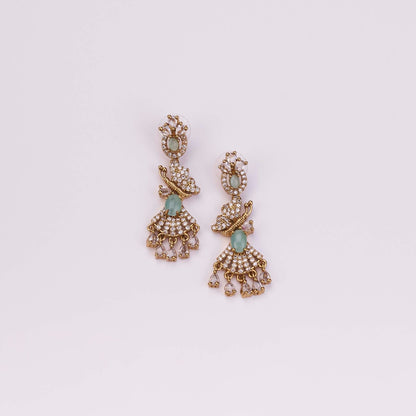 Necklace - Enchanted Butterfly Mehendi Plated Necklace Set - Opal Touch