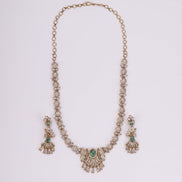 Necklace - Enchanted Butterfly Mehendi Plated Necklace Set - Opal Touch